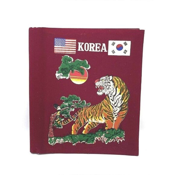 Vintage Photo Album Korea USA Hard Cover Tiger